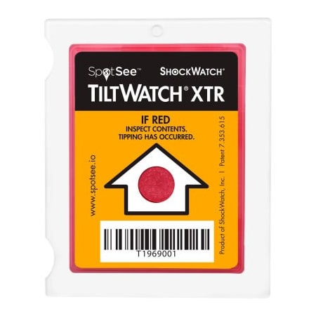 SpotSee TiltWatch XTR Tilt Indicator W/ Anti Vibration Mechanism, 100/Box